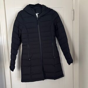 Abercrombie & Fitch Women's Black Hooded Long Puffer Jacket
